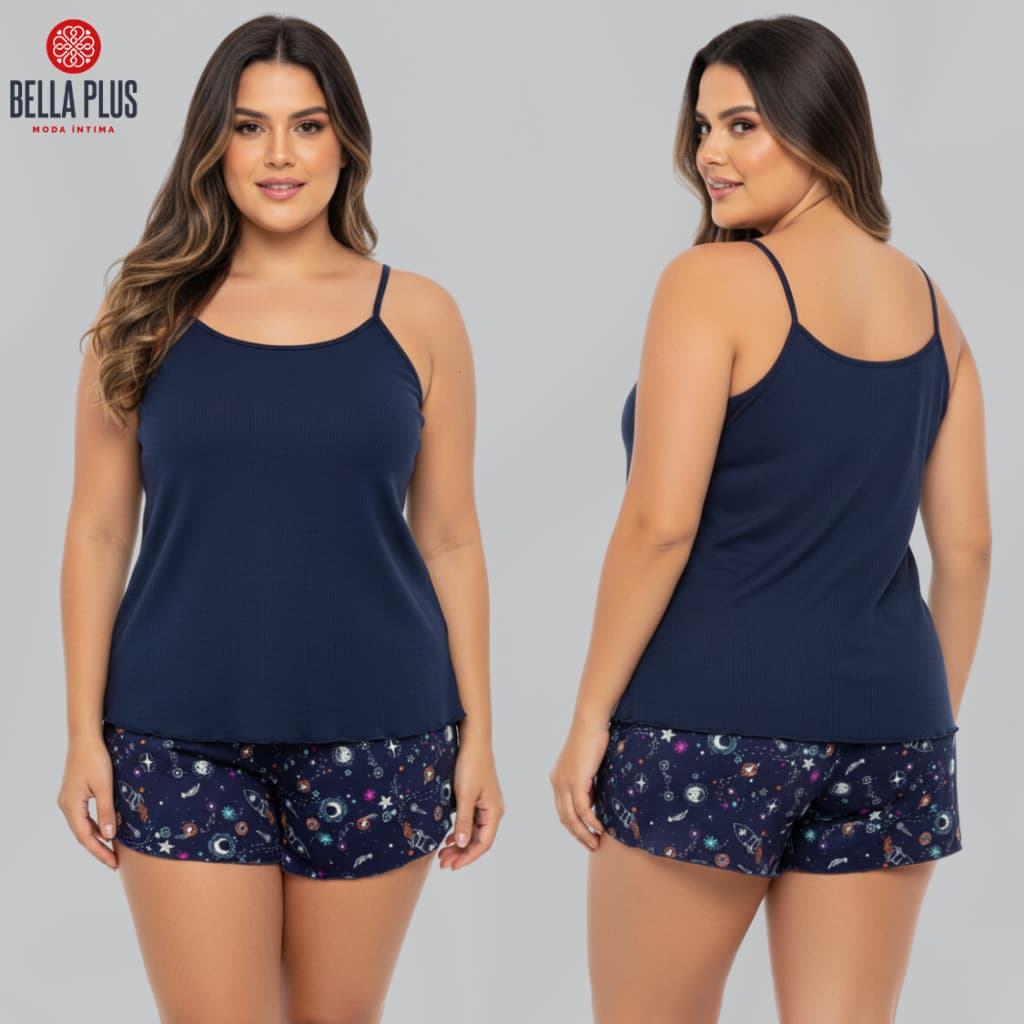 Babydoll Plus Size Pijama Conforto Noite Dormir Estampado