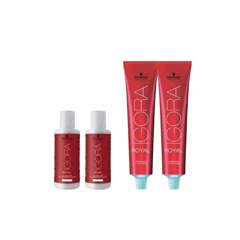 Kit Schwarzkopf Igora Royal 2x tintas 60g + 2x Agua Ox 60ml