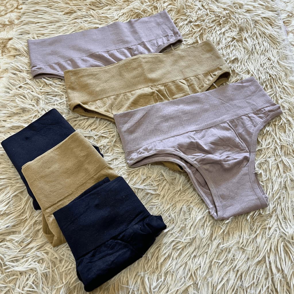 Kit Calcinha Cintura Alta Cós Alto Poliamida 7cm Comprime Segura Barriga Conforto Cinta Reforçada