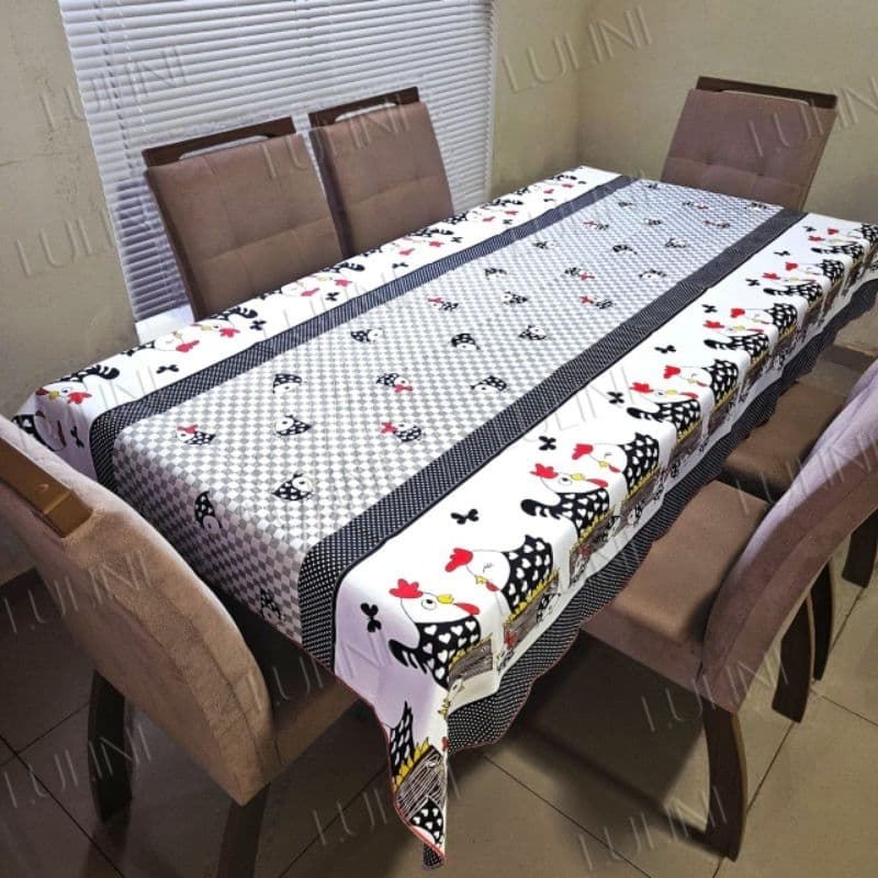 Toalha de mesa cozinha estampada 100x145cm 4 CADEIRAS PONTA DE MESA - PREÇO DE FABRICA