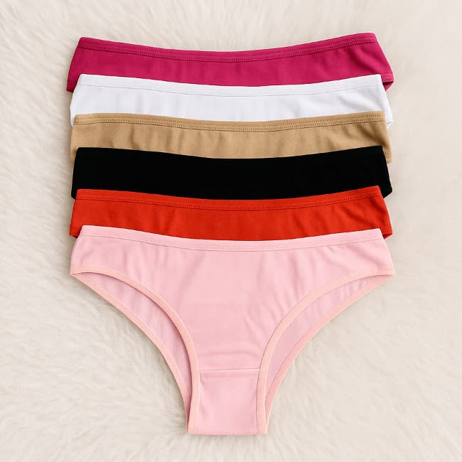 Kit Calcinha de 100% Algodão Lisa Conforto e Suavidade Linha Confort Premium