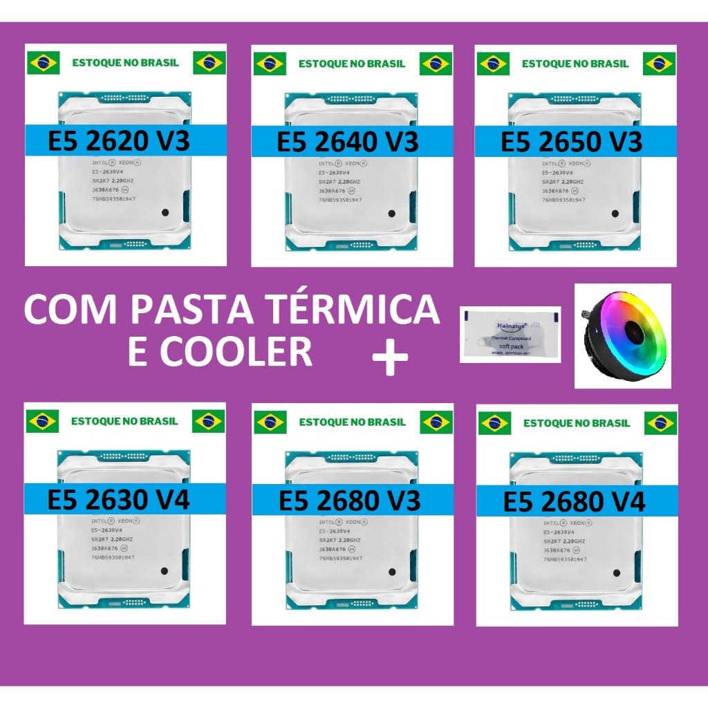 Processador Intel Xeon E5 2620 2630 2640 2650 2680 v4 v3- Lga 2011 1356 - Envio Imediato!