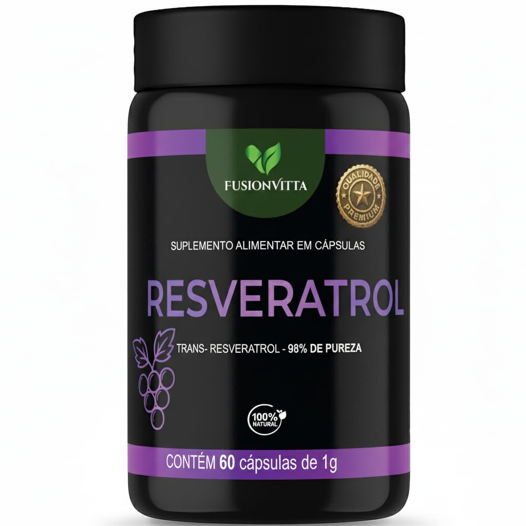 Resveratrol 60 Cápsulas em gel 1g  FusionVitta
