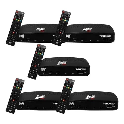 Kit 5 Receptores Fullhd Sathd Regionalizado Bs9900 Bedin Preto