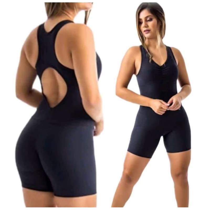 Macaquinho Fitness Para Natação Piscina e Academia Feminino Com Bojo Removível