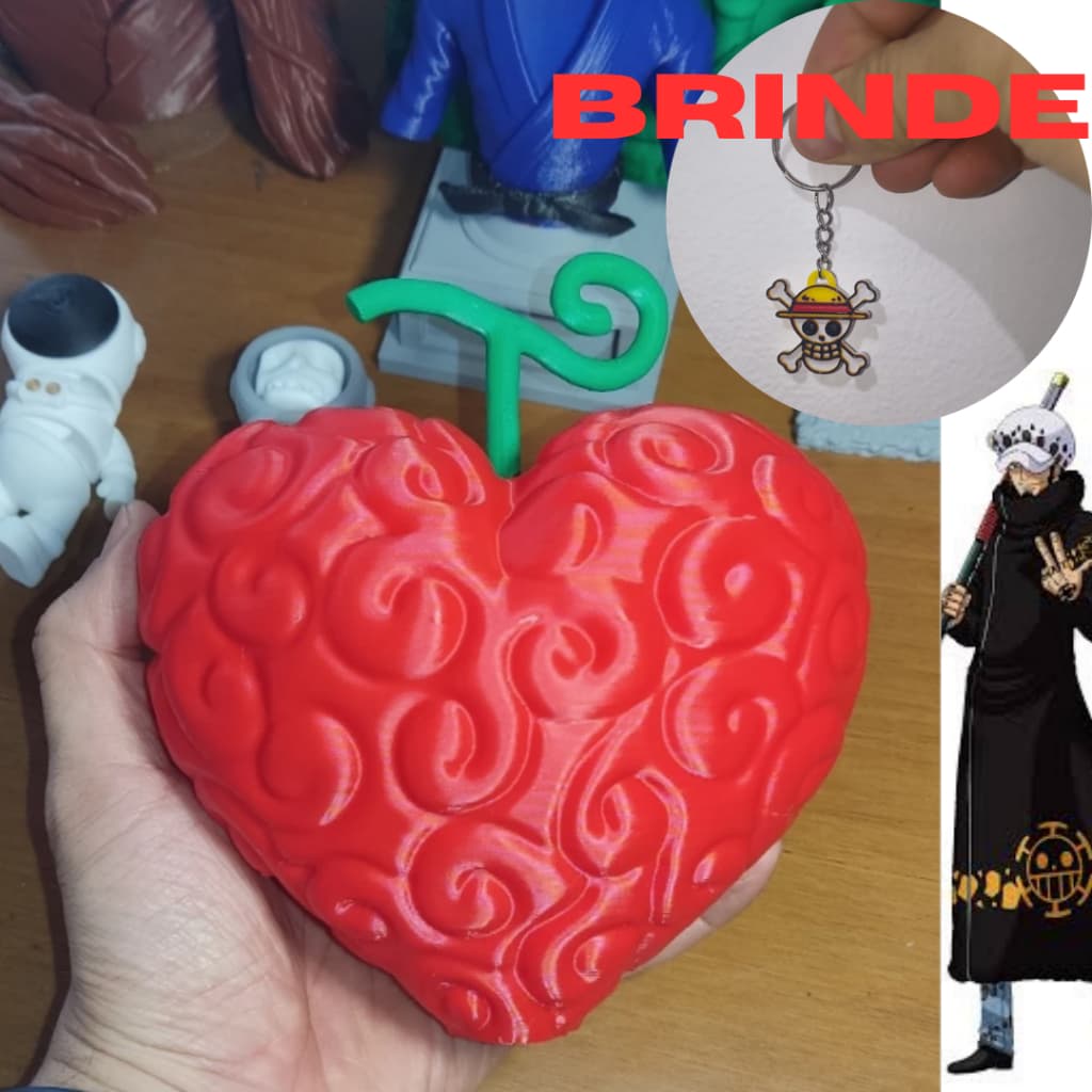 Open Open/Akuma no Mi em PLA fruta do Law + chaveiro - One piece