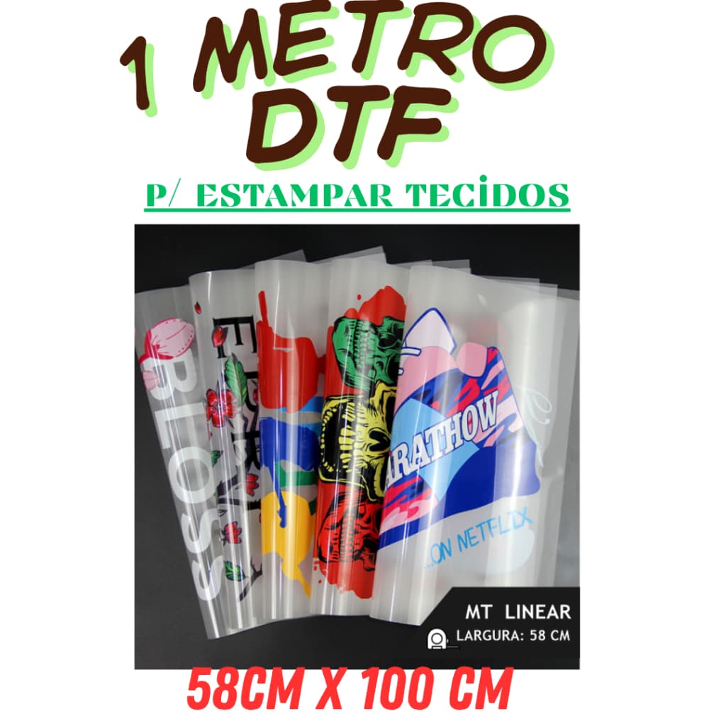 01 Metro Dtf Textil Para Tecidos Camisetas 58cm x 100 cm Tenha Arquivo Pronto antes de Comprar Enviamos de Imediato
