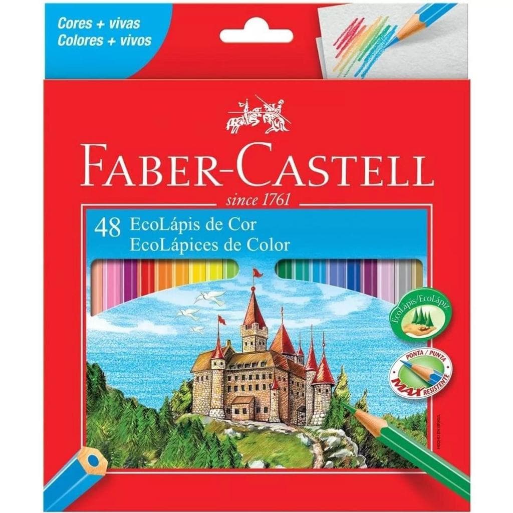 Lápis De Cor Faber-Castell C/48 Cores Sextavado Ecolápis 120148G