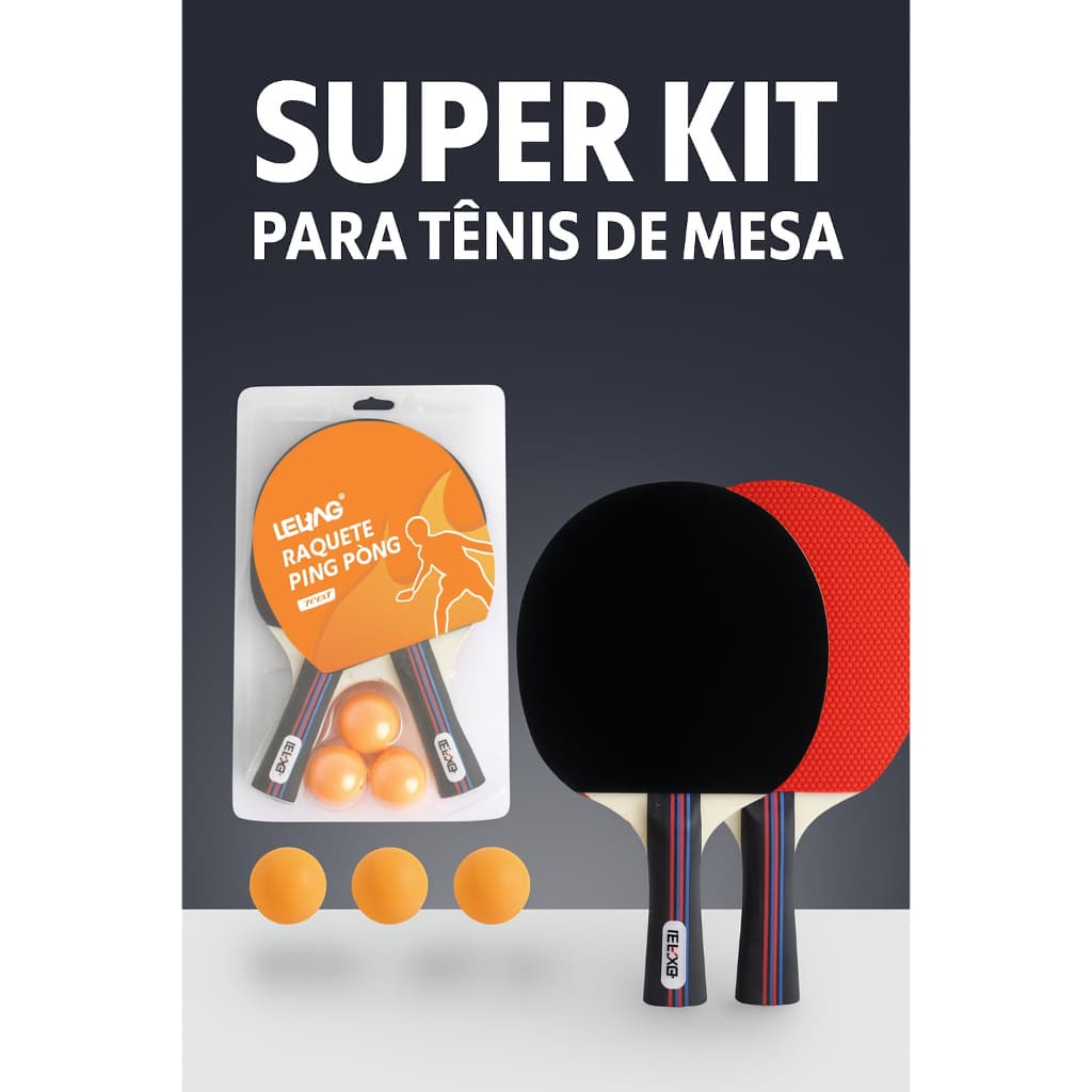 Kit 4 Raquetes Ping Pong Tênis De Mesa Profissional + 6 Bolas