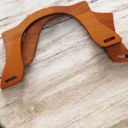 Alça de Madeira Para Bolsa Artesanal – Ideal para Crochê Tricô - Macramê -18.5 x 9 Cm - Par