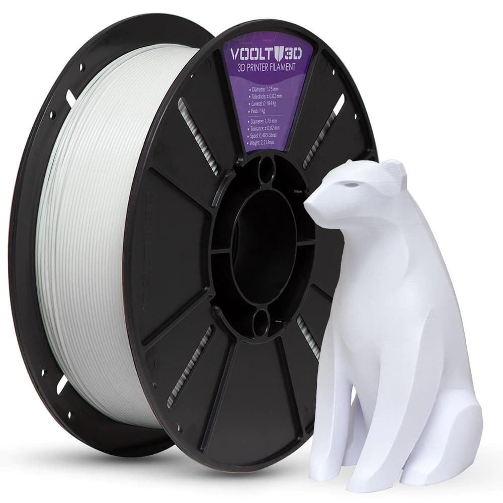 Filamento Branco Pla Velvet Premium Impressão Voolt 3d