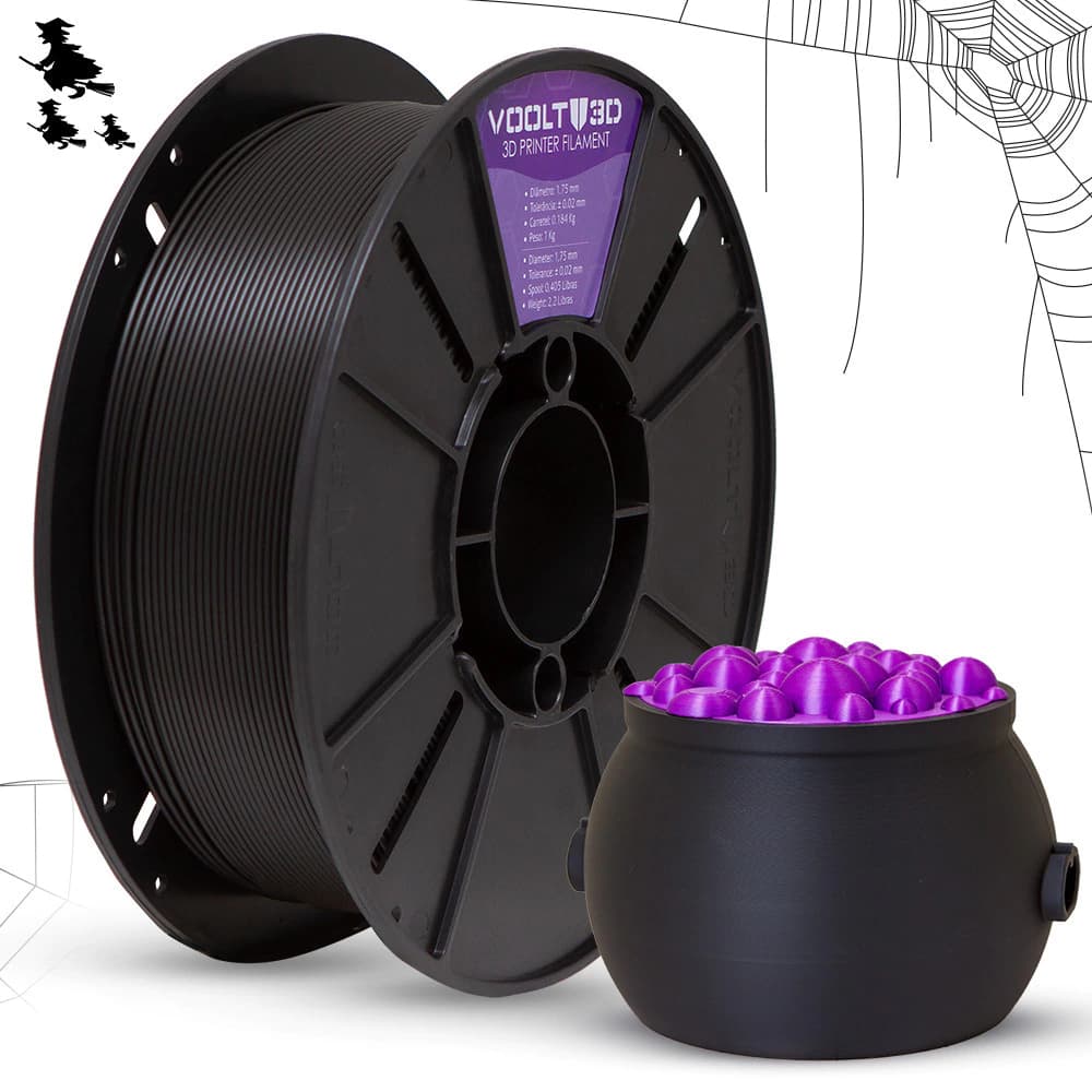 Filamento Preto Pla Velvet Premium Impressão Voolt 3d