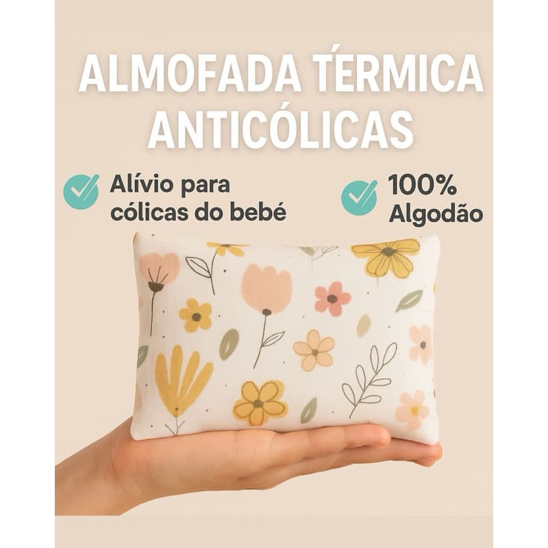 Almofada Térmica Anticolica - Bolsa sementes e ervas Cólica bebê
