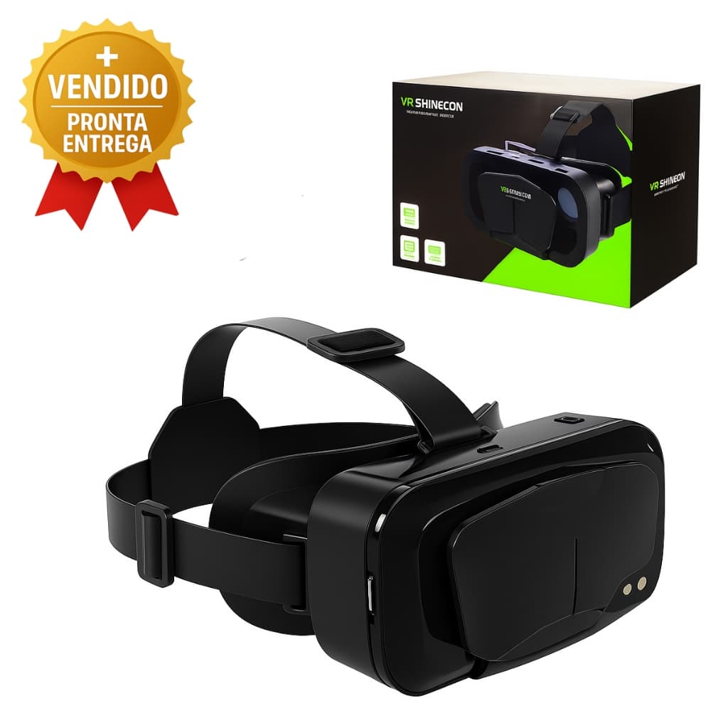 Oculos VR Shinecon Realidade Virtual 3D 360° P/ Smartphones 4.7 a 6.5 Polegadas Imersivo