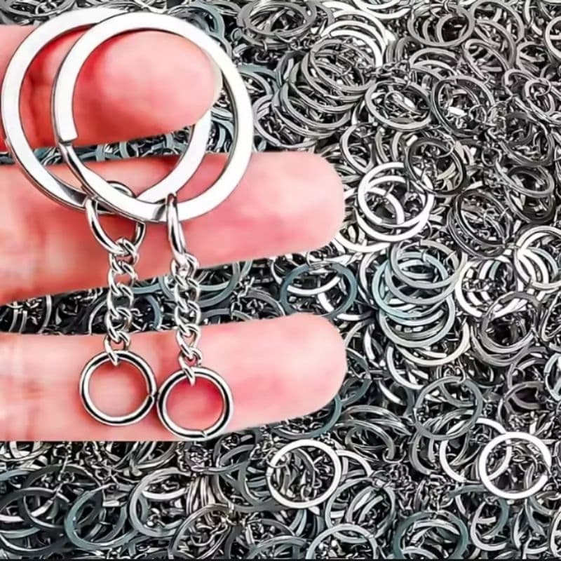 Argolas P/ chaveiro Com Corrente E Elo 500 Peças