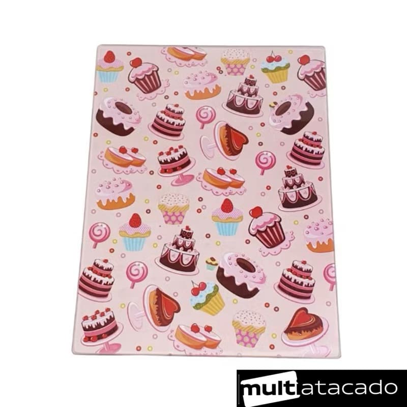 Tábua de Vidro Temperado tábua cupcak rosa vidro duplo tábua de doce confeitaria doceira
