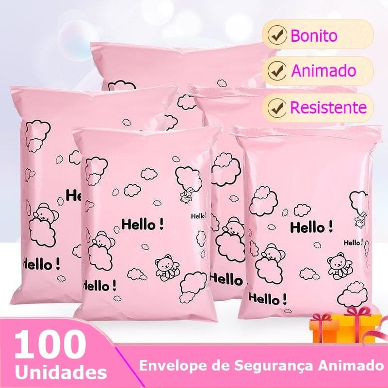 Kit 100 Envelopes de Segurança Rosa Embalagem de Envio 15x25 17x30 20x30 25x35 28x42
