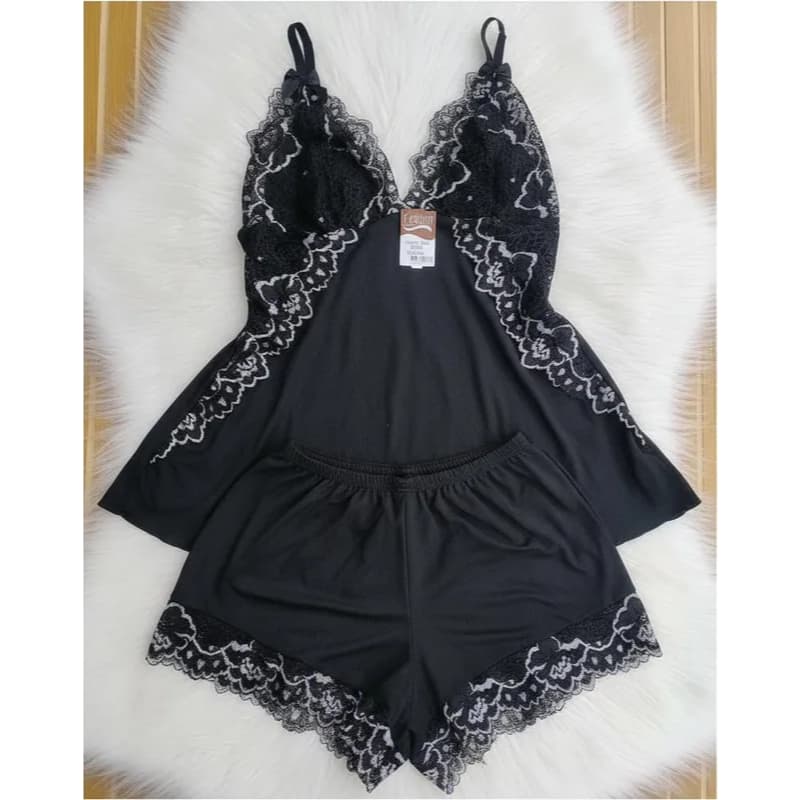 Baby Doll Suede Bicolor 38 ao 52 Pijama Feminino Plus Size Conforto Verão