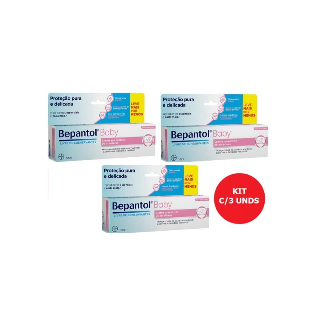 KIT C/ 3 BEPANTOL BABY 120G Pomada de Assadura
