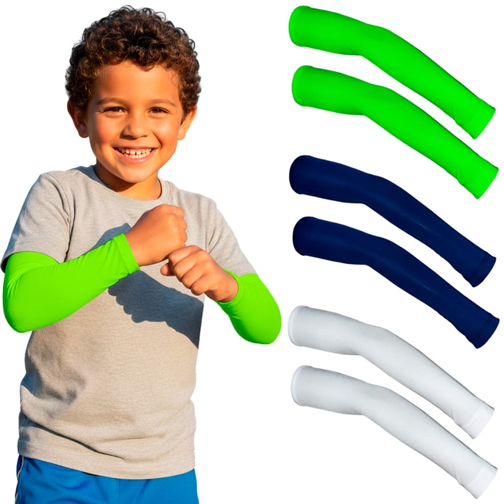 3 Pares de Manguito Preto Infantil Preto manga protetor solar sleeve manguito Esportivo