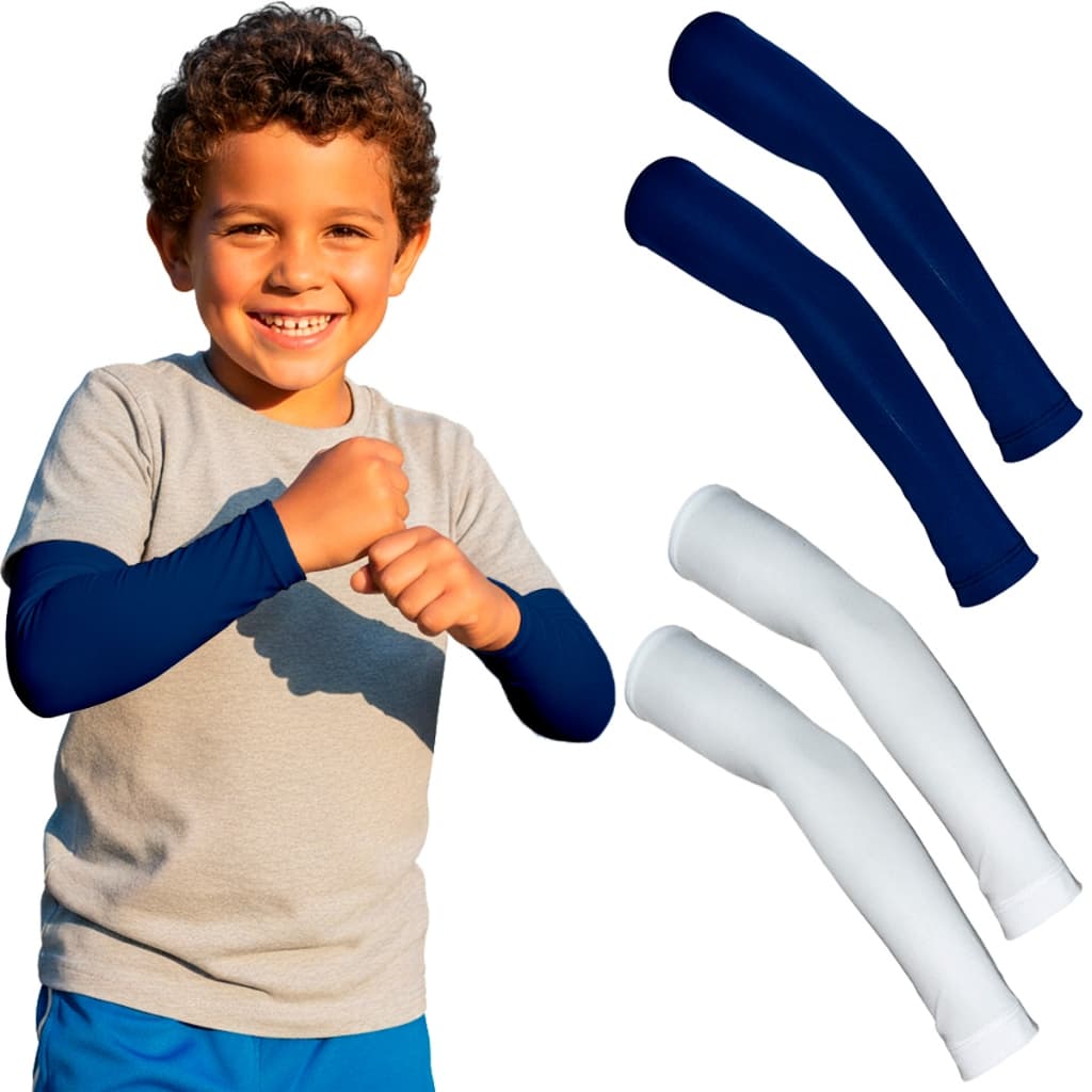 Kit 2 Manguito Manga Infantil Elástico Futebol Soccer Pulso