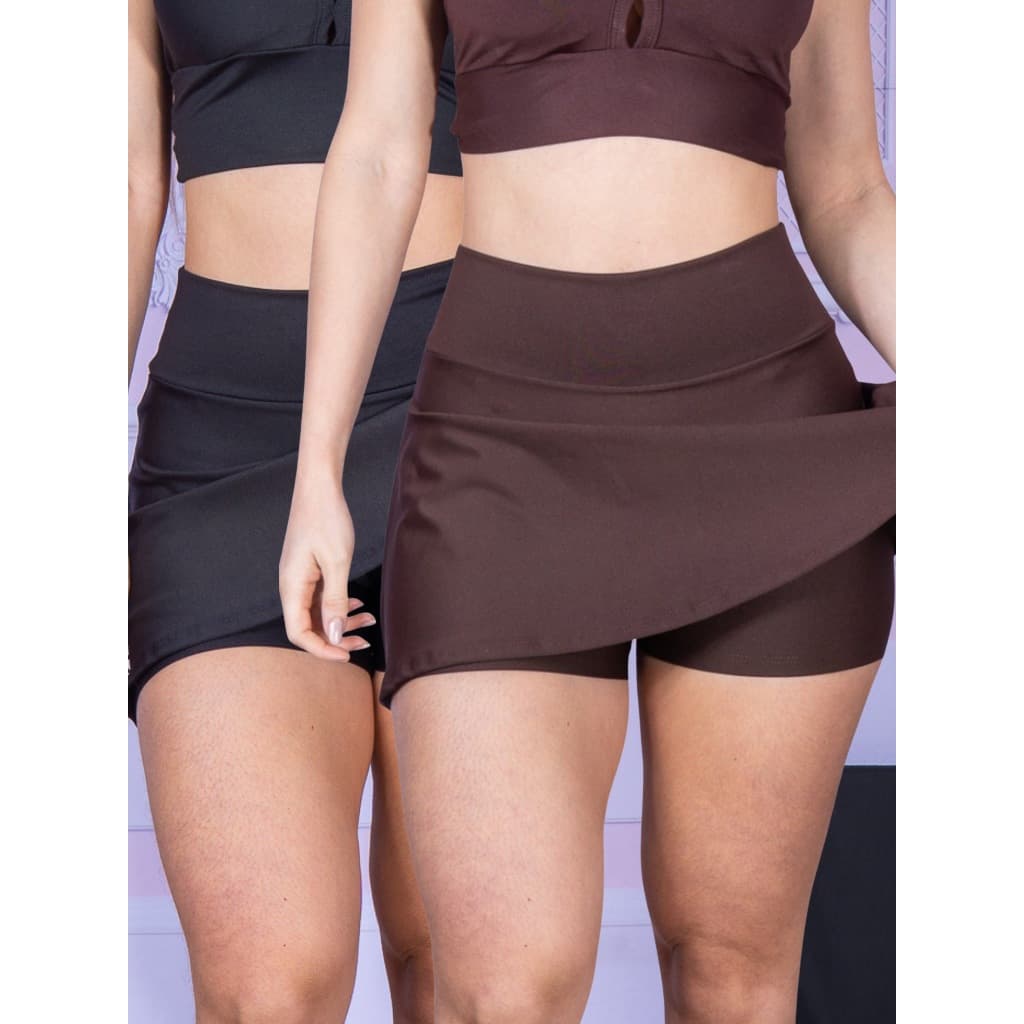 Kit 2 Short Saia Fittness Academia Shortinhos Tapa Bumbum
