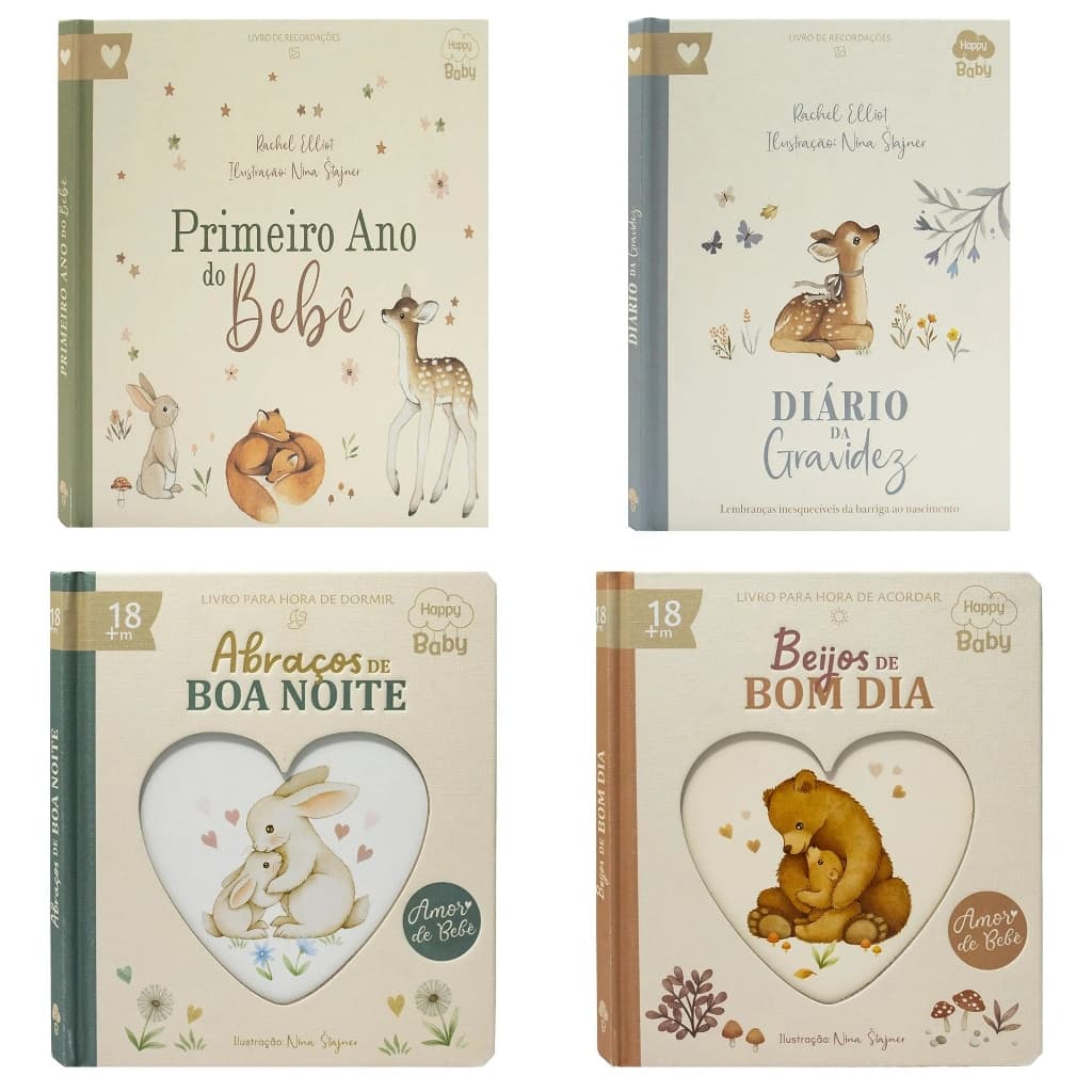 Coleção Tesouro do Bebê (4 Livros): Diário da Gravidez, Álbum Primeiro Ano + Rotinas de Amor e Ca
