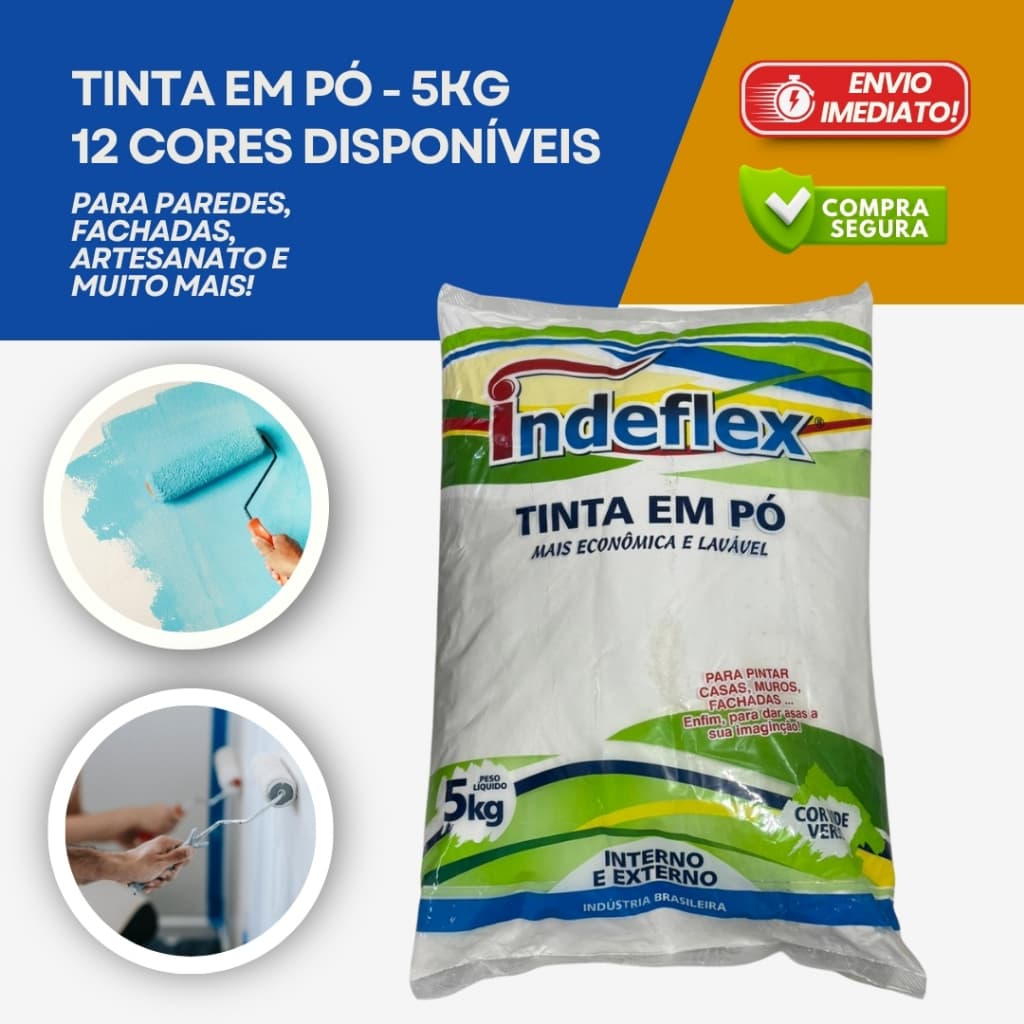 Tinta em Pó Indeflex 5kg – Alta Cobertura, Rendimento e Durabilidade