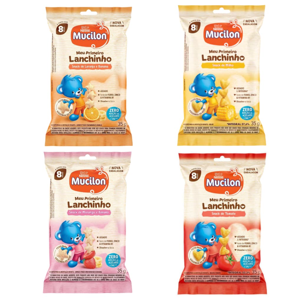 Kit 4 Mucilon Meu Primeiro Lanchinho - 8 meses - Nestlé
