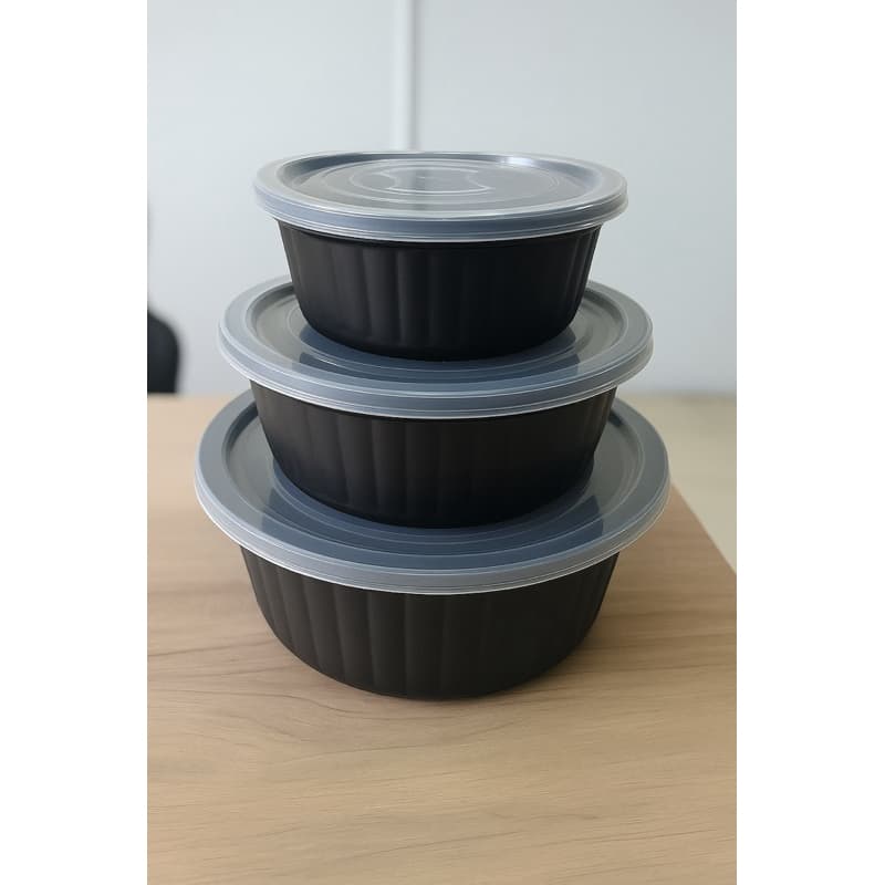 Kit Bacias Plásticas com Tampa | 3 Tamanhos – Duráveis, Reutilizáveis e Práticas