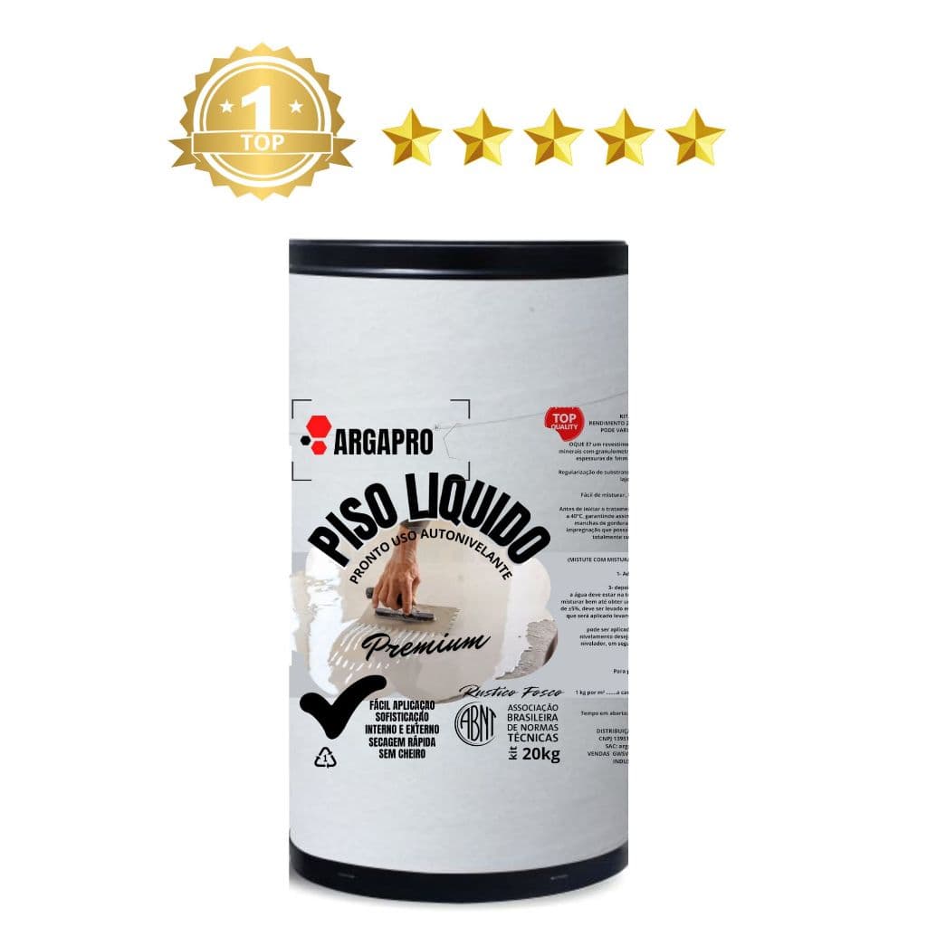 Piso liquido rustico cores diversas kit 20kg