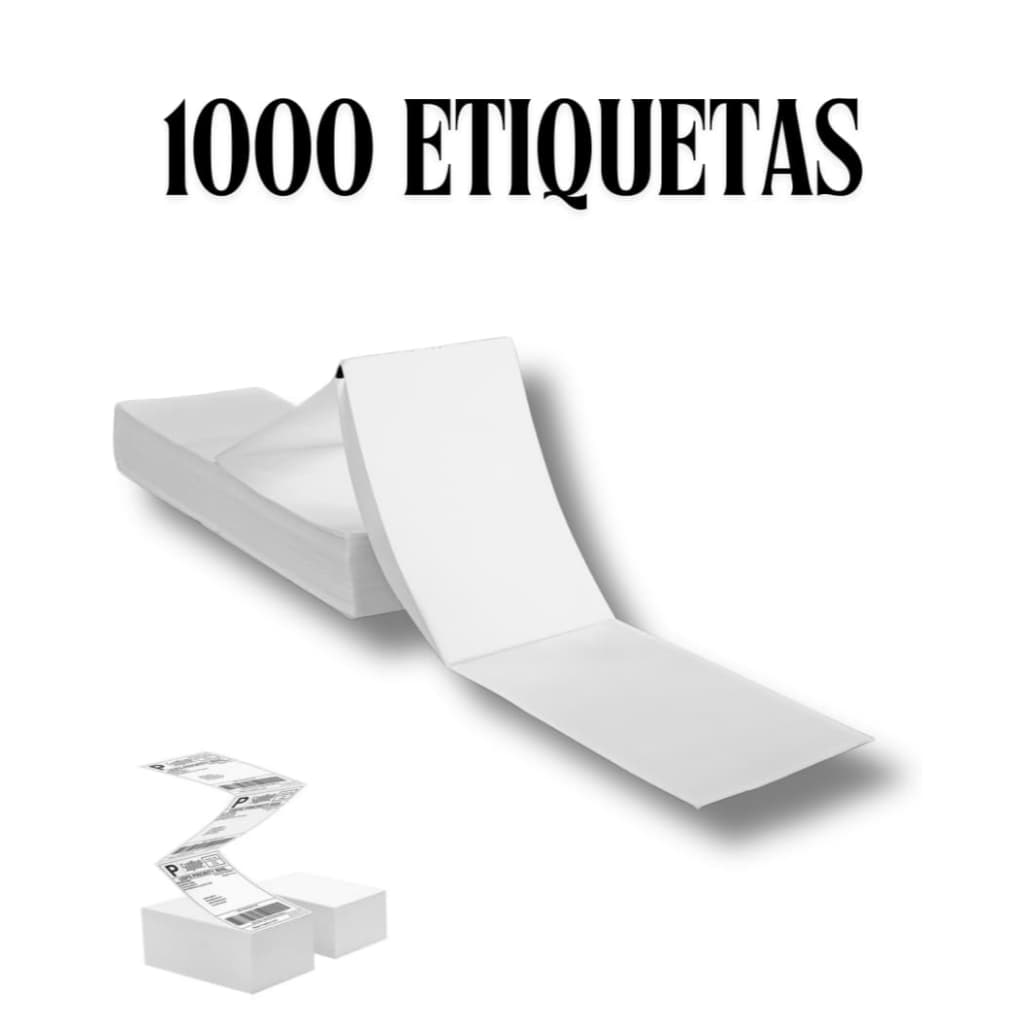 1000 Etiqueta Termica Adesiva Serrilhada 10x15 Branca Bloco Envios 100x150 mm - Formato Resma