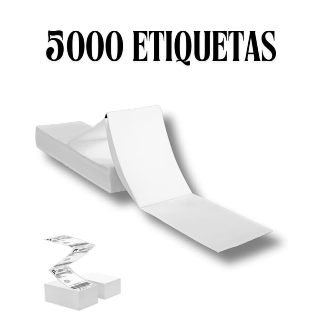 5000 Etiqueta Adesiva Térmica 10x15cm Papel Contínuo Resma