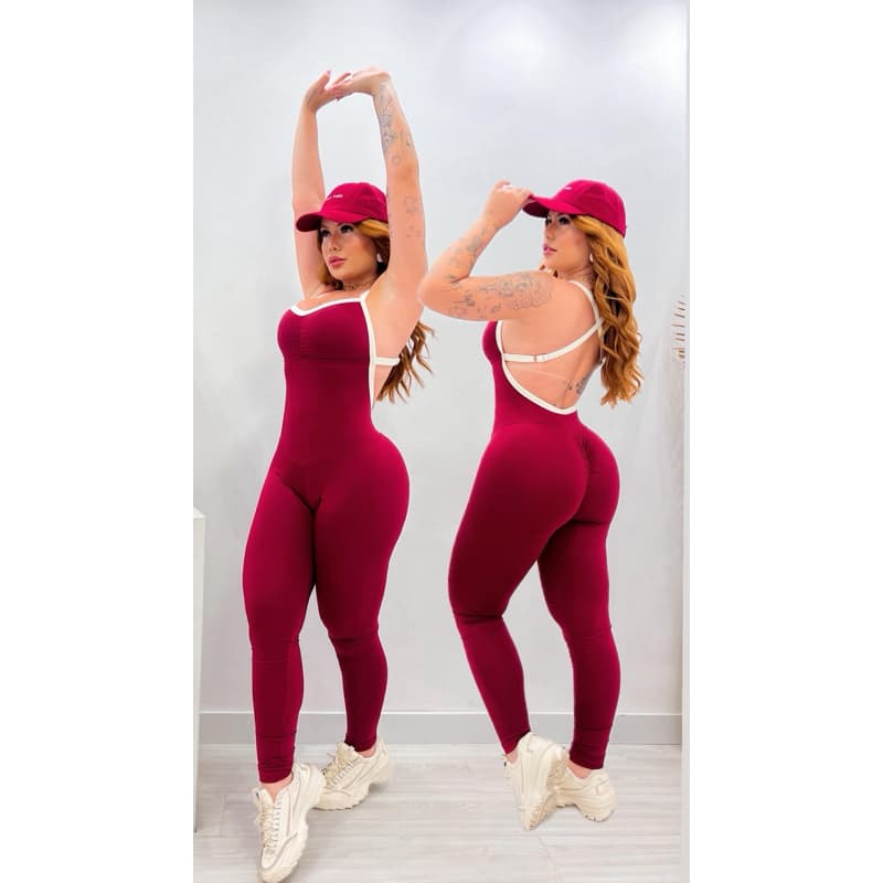 Macacão Fitness Roupa de Academia Blogueira Gringa Modelador TikTok Yoga Moda Feminina Treino