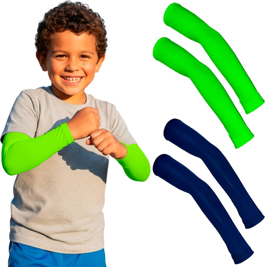 Promoção Kit 2 pares Manguito Infantil Proteção Uv50+ Futebol Esportes Vôlei Par