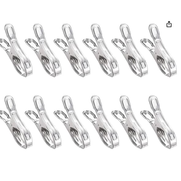 Pregador De Roupas Inox Varal Lavagem Kit 20 Clips branco Pinça Para Pendurar Roupa,Prendedor Roupa Lavanderia
