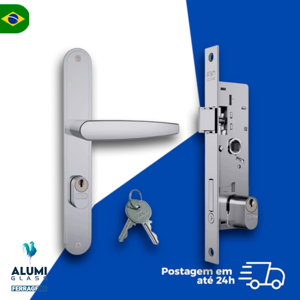 Fechadura Stam Estreita Espelho Inox 603/33 Serralheiro