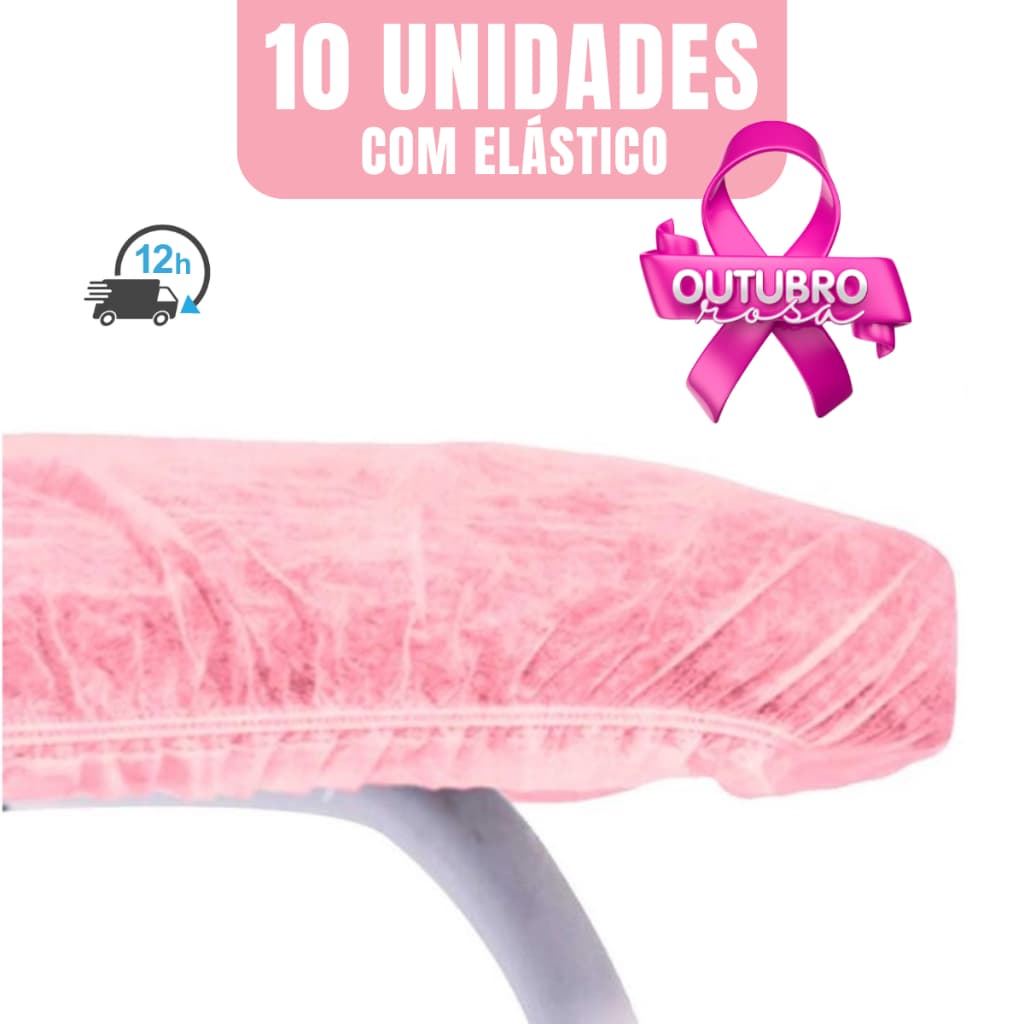 Lençol Descartável TNT Rosa Maca 2,00x0,90 C/ Elástico 10 Unidades Anvisa Soft Gramatura 20