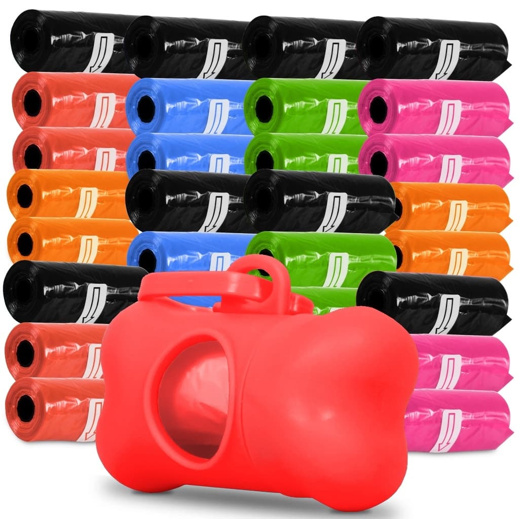 Refil Saco Cata Caca 33 Rolinhos (495 Saquinhos) + Suporte Colorido Para Pet Higiênico Biodegradável