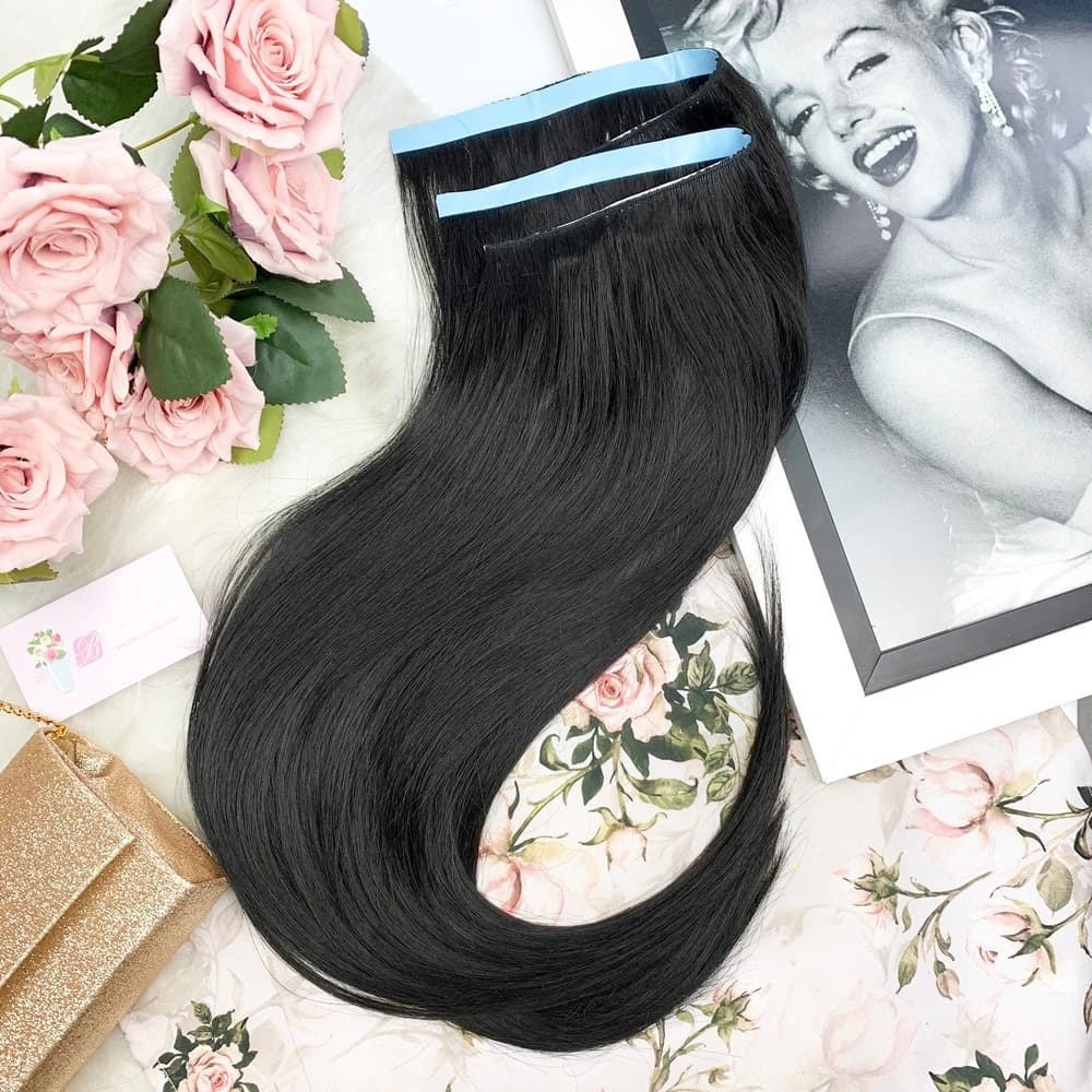 MEGA HAIR ADESIVO FIBRA PREMIUM LISO ONDULADO CACHEADO 2 TIRAS 50/55/60/65/70 CM