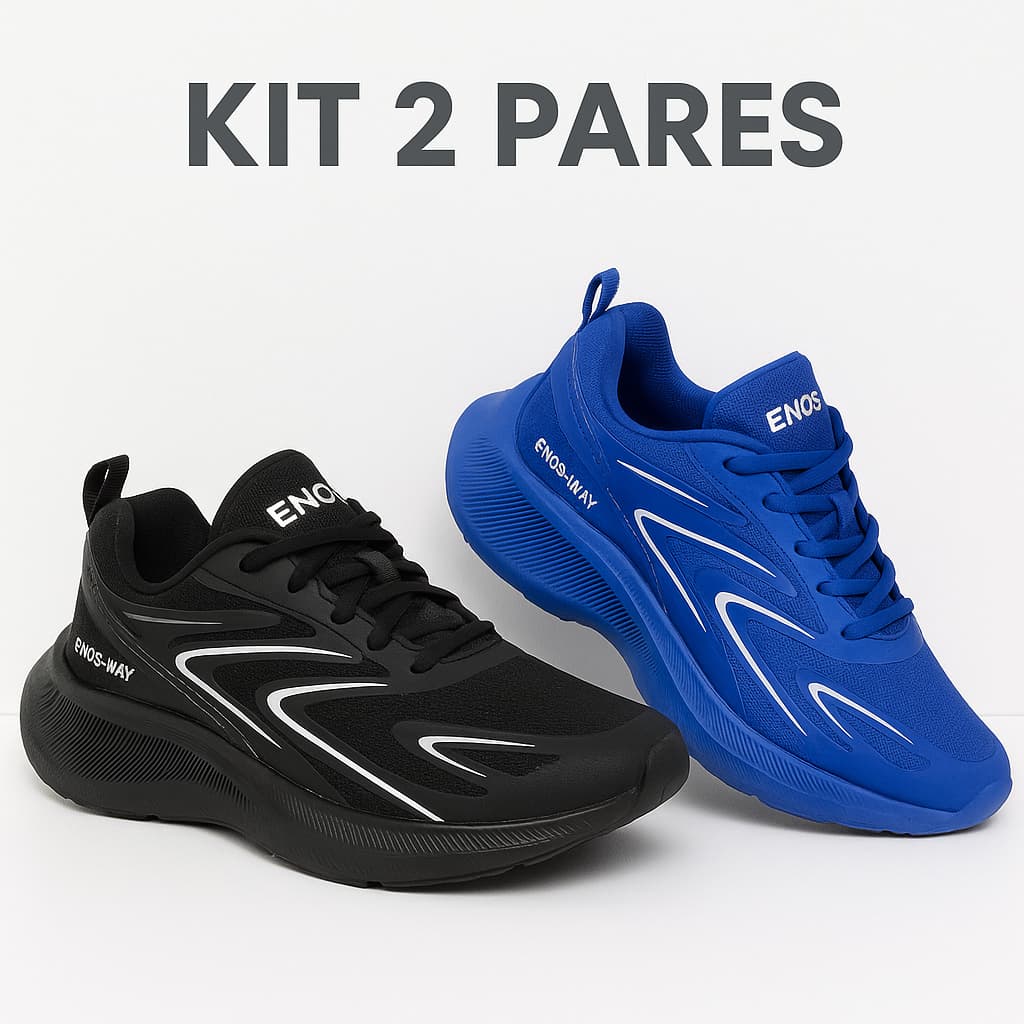 Kit 2 Tênis Infantil Menino Escolar Esportivo Casual Confortável Moderno Volta Aulas 26 a 33 Enos Way