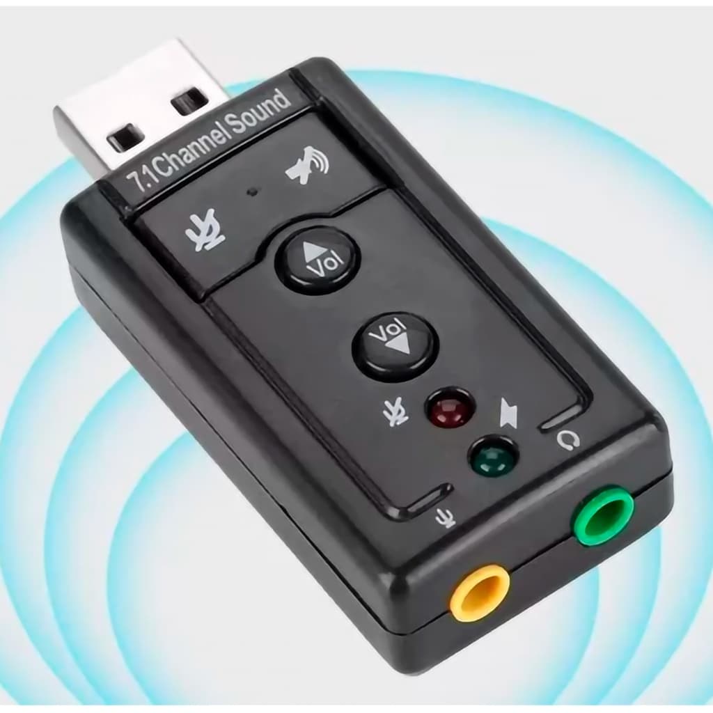 Placa De Som Usb 7.1 Canais Adaptador Audio Fone De Ouvido