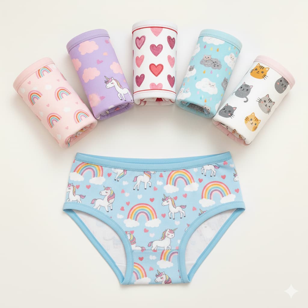 Kit Calcinha Infantil Criança em 100% Algodão Penteado 2 até 10 Anos