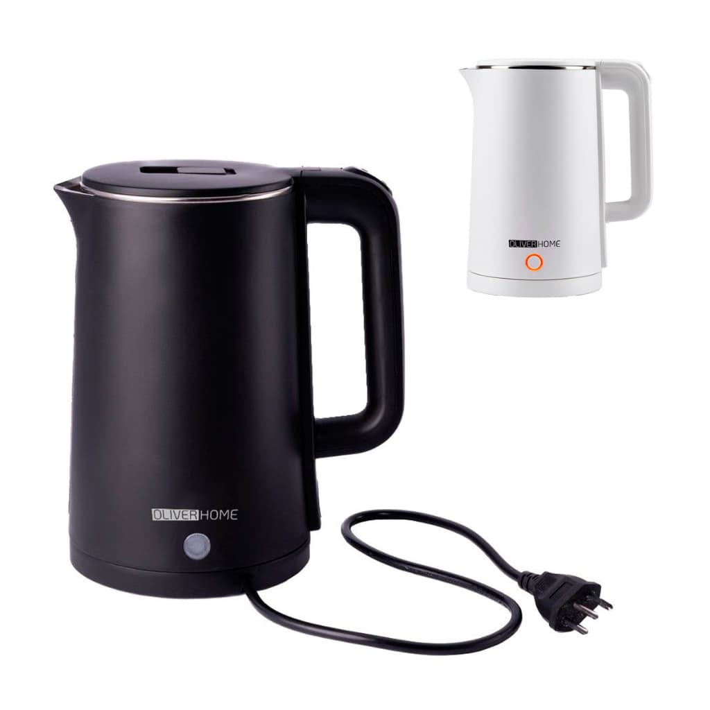 Chaleira Elétrica Térmica Moderno 1.5 L preta e branca 110V/220v OliverHome