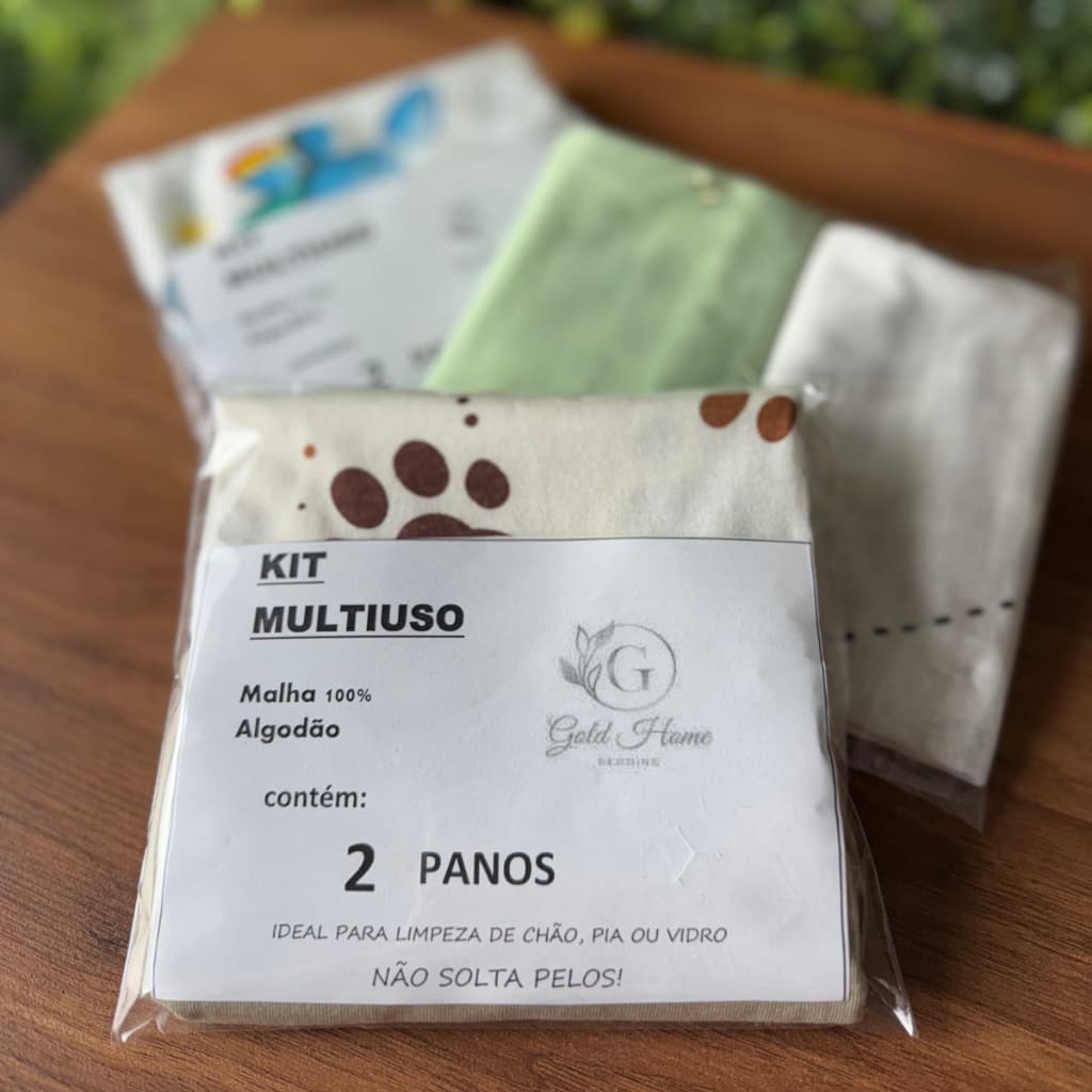 Kit de Limpeza com 2 panos em 100% algodão