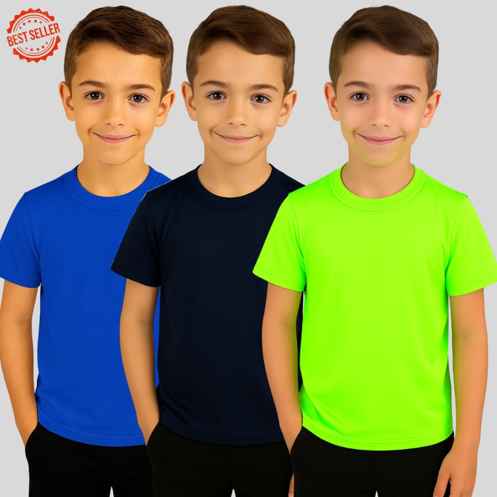 Camiseta Infantil Térmica DryFit Proteção Uv 50+ Manga Curta Tecido Gelado De 4 a 12 Anos Unissex Camisa Praia Piscina