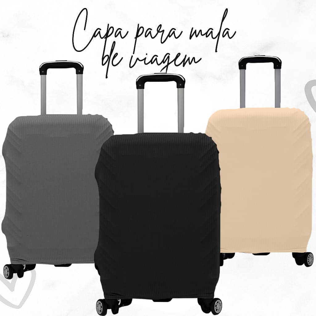 Capa Protetora De Mala De Viagem 10kg a 23kg Tecido Canelado Premium Promoção