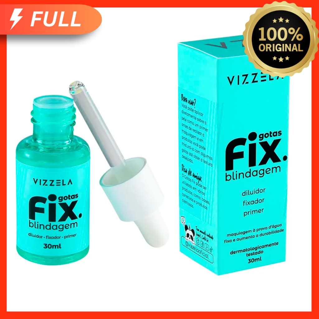 Gotas Fix Blindagem Vizzela Fixador de Maquiagem Vegano 100% Original