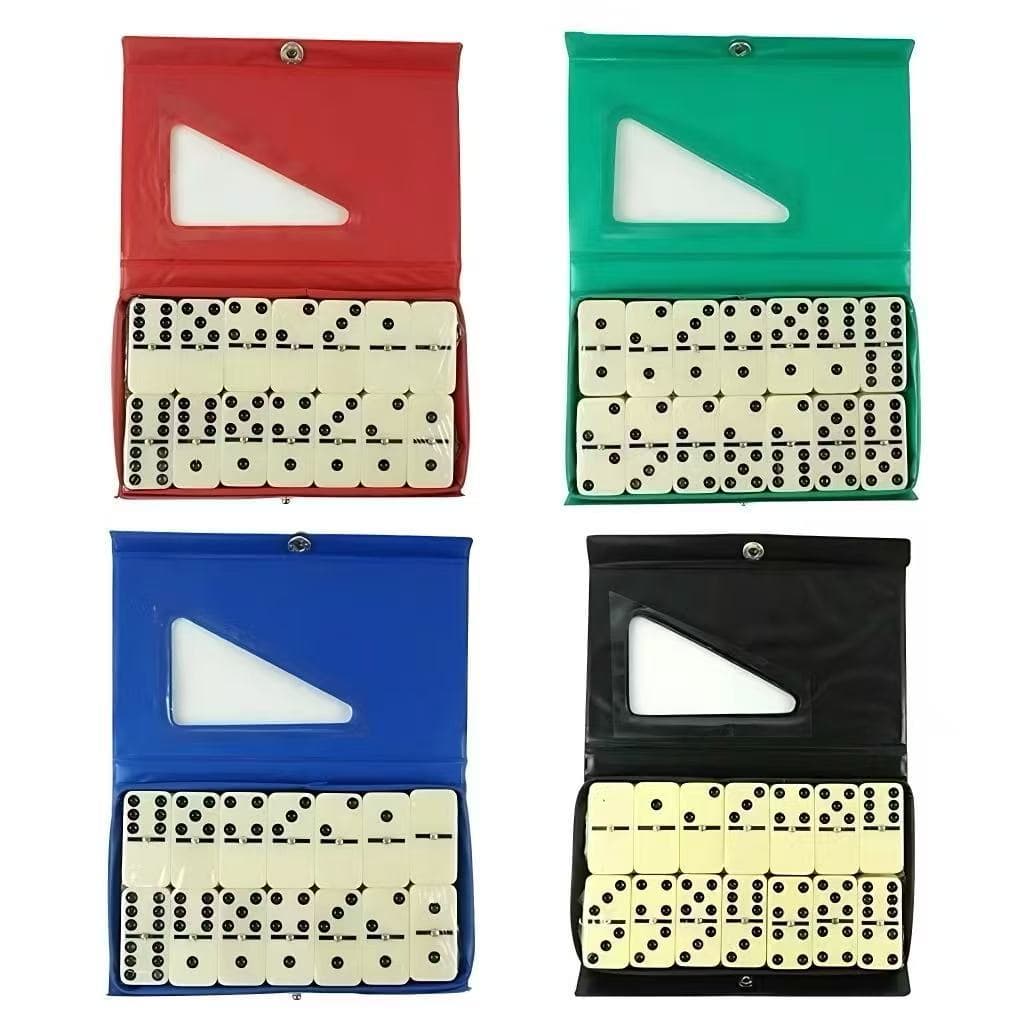 Jogo De Dominó Profissional GRANDE Com 28 Peça De Osso Estojo Maleta Cores Brincadeira Oferta Resistente Qualidade...
