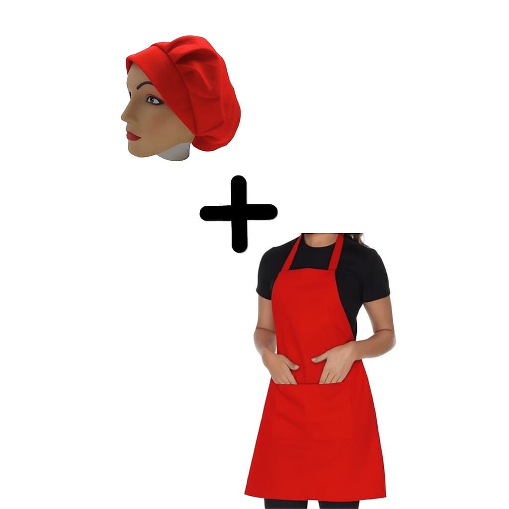 Kit Avental e Touca Restaurante Cozinha Envio Rapido Qualidade